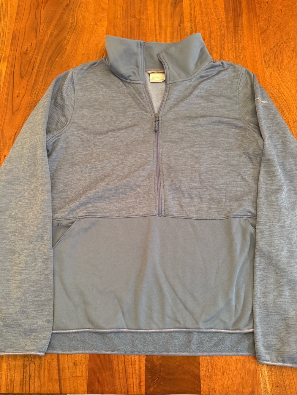 Women’s Blue Columbia Half-Zip Pullover with Thumb Holes - XL